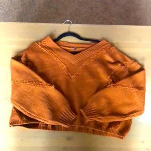 Cropped fall sweater